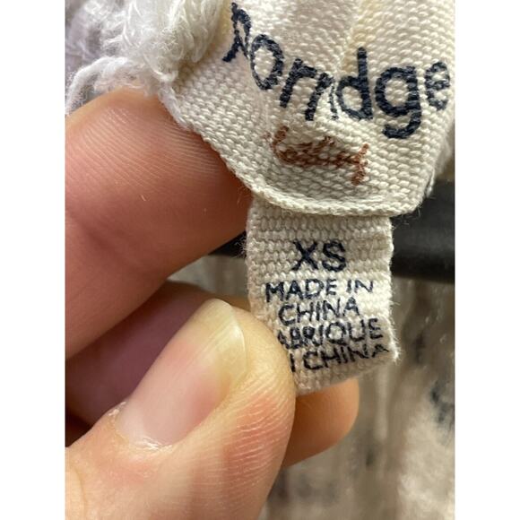 Porridge Clothing By Anthropologie Top XS Textured Puff Sleeves V Neck - Picture 6 of 12